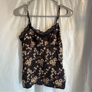 American Eagle Floral Silk Babydoll Cami Top Sz 8 Whimsigoth Fairycore Romantic